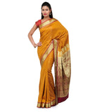 Golden Art Silk Saree with Zari Border