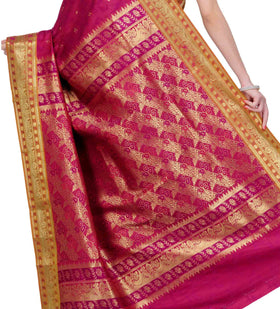 Magenta Art Silk Saree with Zari Border