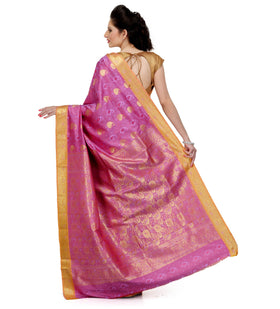 Pink Art Silk Saree with Zari Border