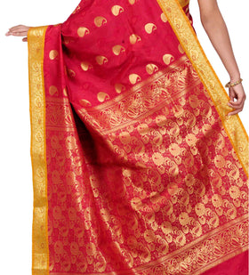 Maroon Art Silk Saree with Zari Border