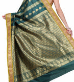 Green Art Silk Saree with Zari Border