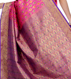 Pink Art Silk Saree with Meena Work