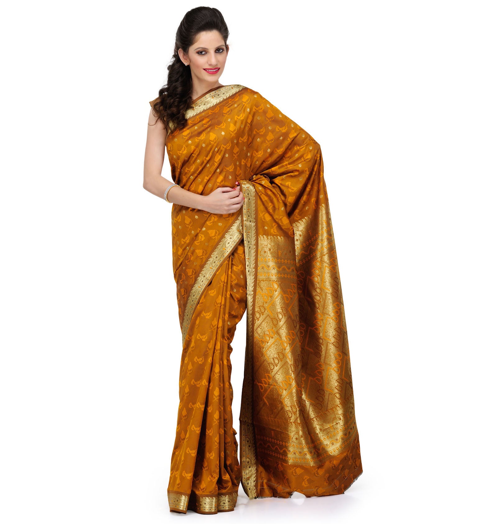 Mustard Art Silk Saree