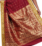 Maroon Art Silk Saree with Zari Border