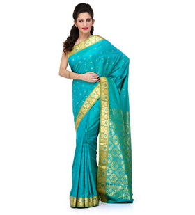 Sea Blue Art Silk Saree