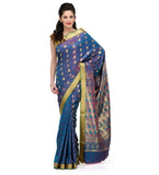 Blue Art Silk Saree with Zari Border