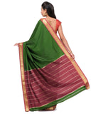 Green Art Silk Saree with Zari Border