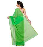 Green Semi Chiffon Saree