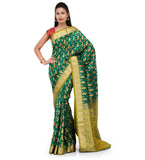 Green Art Silk Saree with Meena Work