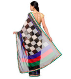 Black & White Faux Georgette Saree