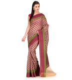 Beige Kora Silk Saree