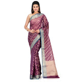 Purple Kora Silk Saree