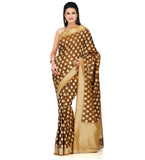 Brown Kora Silk Saree