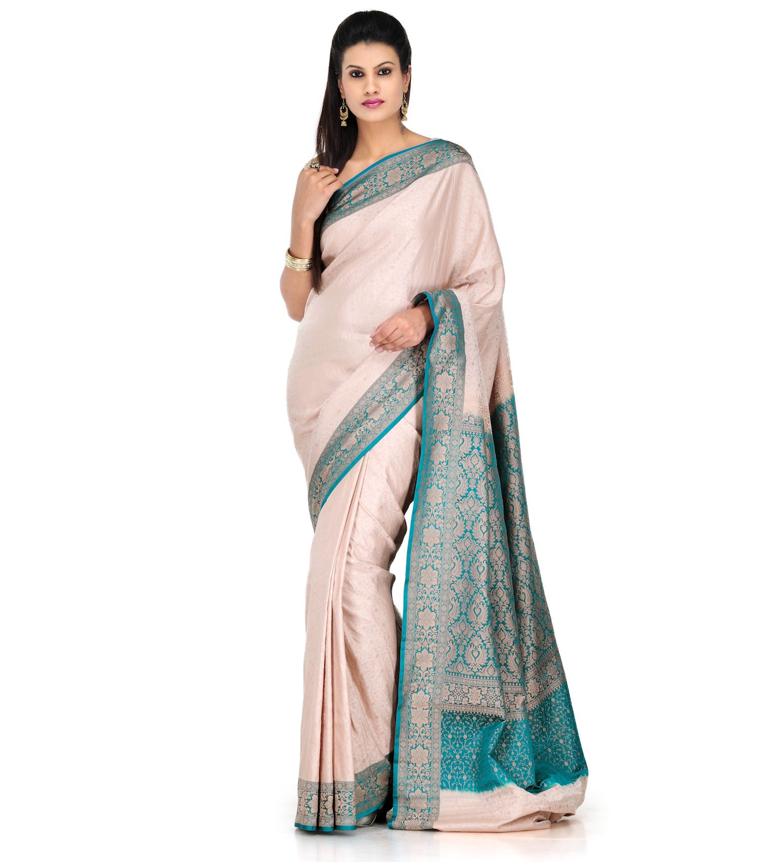 Beige Tanchoi Art Silk Saree