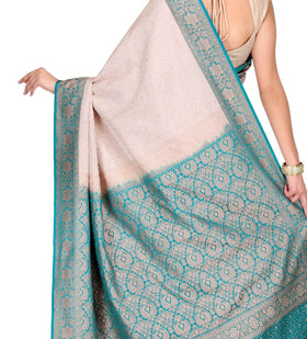 Beige Tanchoi Art Silk Saree