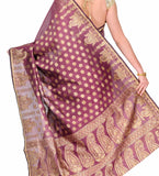 Burgundy Cotton Silk Saree