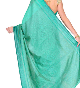 Sea Green Dupion Silk Saree