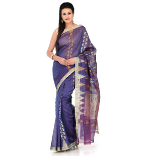 Purple Cotton Silk Saree