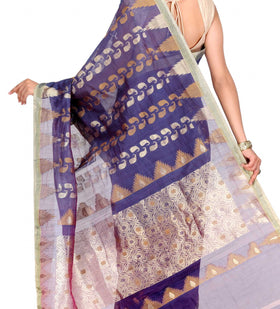 Purple Cotton Silk Saree