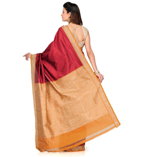 Maroon Resham Woven Art Silk Saree