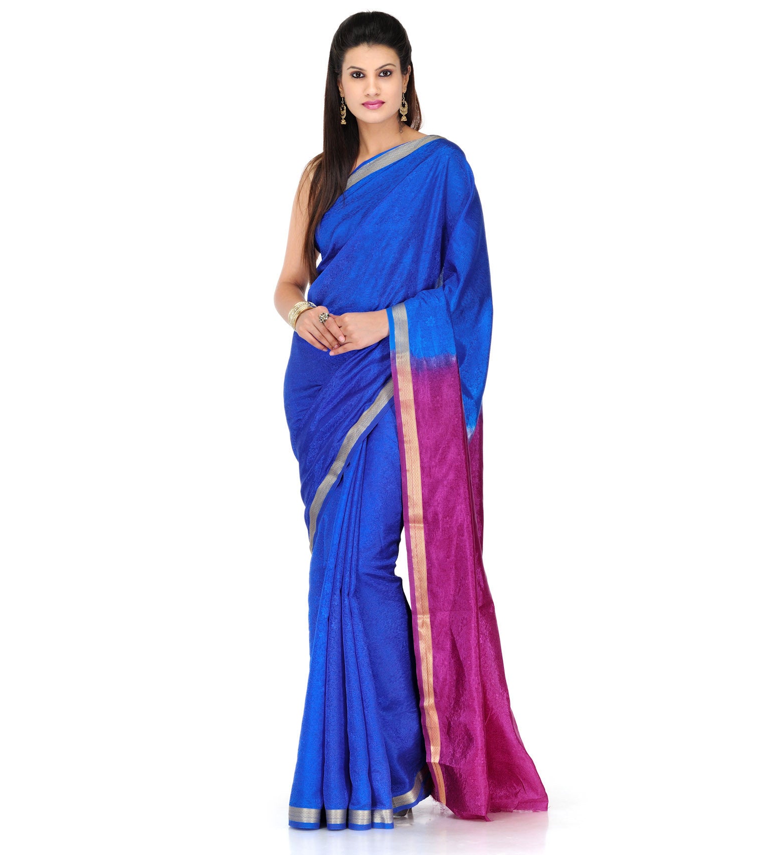 Royal Blue Tanchoi Art Silk Saree