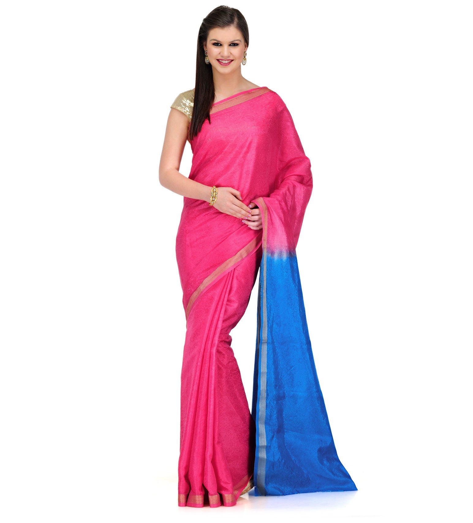 Magenta Tanchoi Art Silk Saree