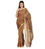 Brown Cotton Silk Saree