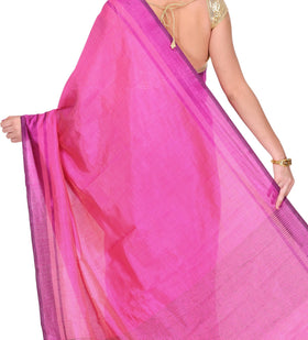 Magenta Dupion Silk Saree