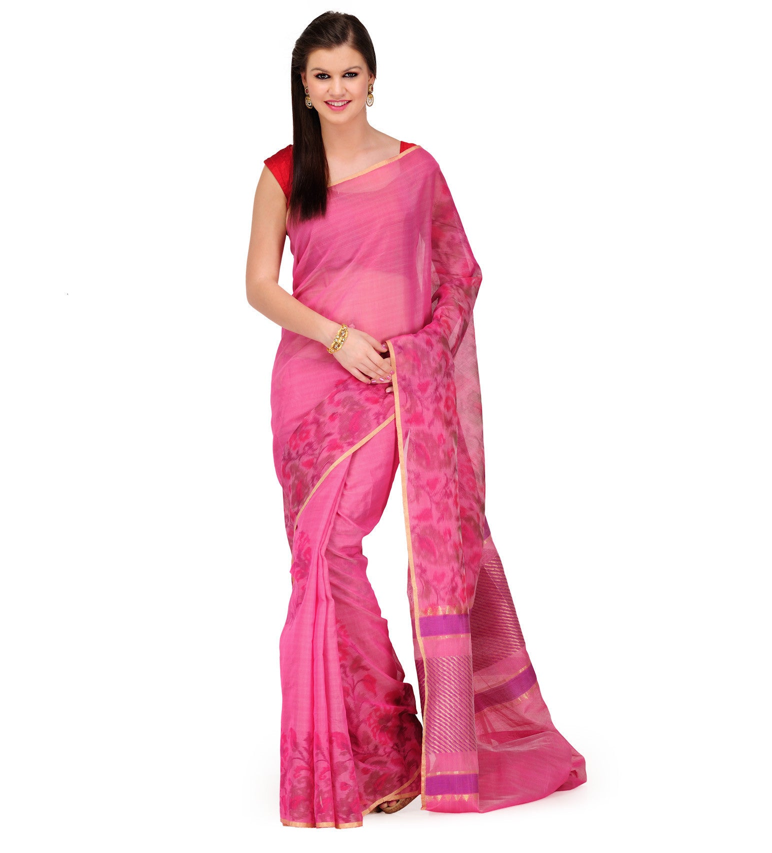 Magenta Patola Cotton Silk Saree