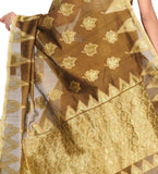 Brown Cotton Silk Saree