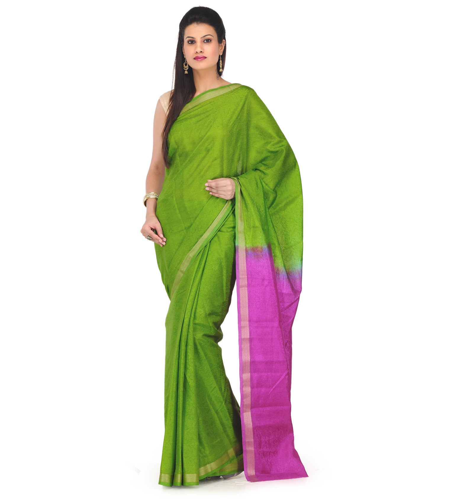 Green Tanchoi Art Silk Saree