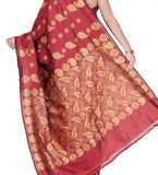 Maroon Resham Woven Art Silk Saree