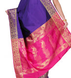 Violet Art Silk Saree with Zari Border