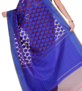 Purple Faux Chanderi Saree