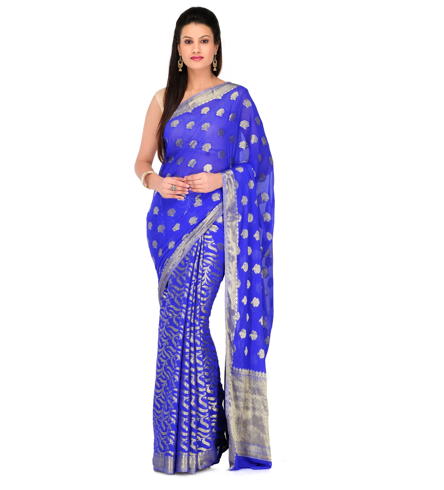 Royal Blue Viscose Saree