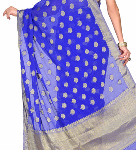 Royal Blue Viscose Saree