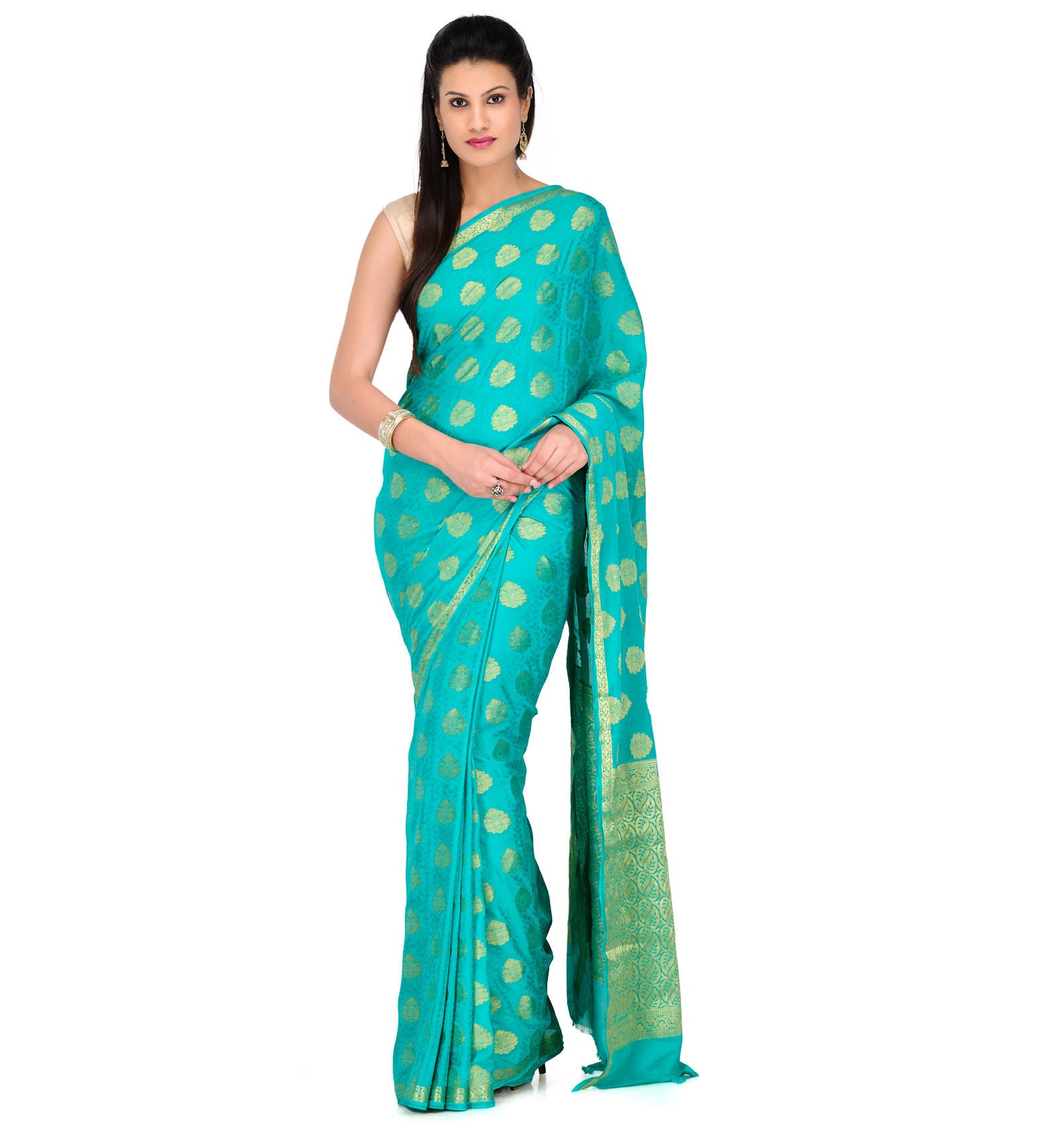 Sea Green Viscose Saree