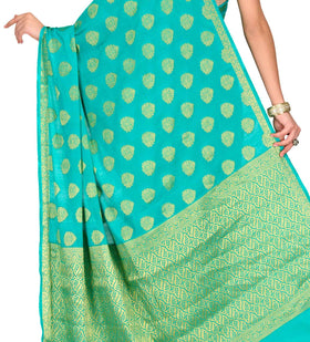 Sea Green Viscose Saree