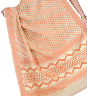 Beige Cotton Silk Saree