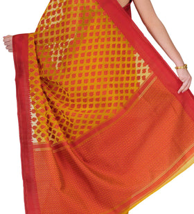 Yellow Faux Chanderi Saree