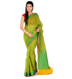 Yellow Faux Chanderi Saree