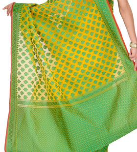 Yellow Faux Chanderi Saree