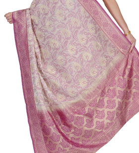 Beige Pure Banarasi Silk Saree