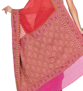 Red Pure Georgette Saree