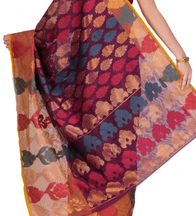 Purple Banarasi Net Saree