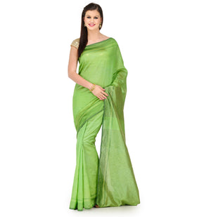 Green Dupion Silk Saree