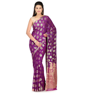 Dark Purple Viscose Saree