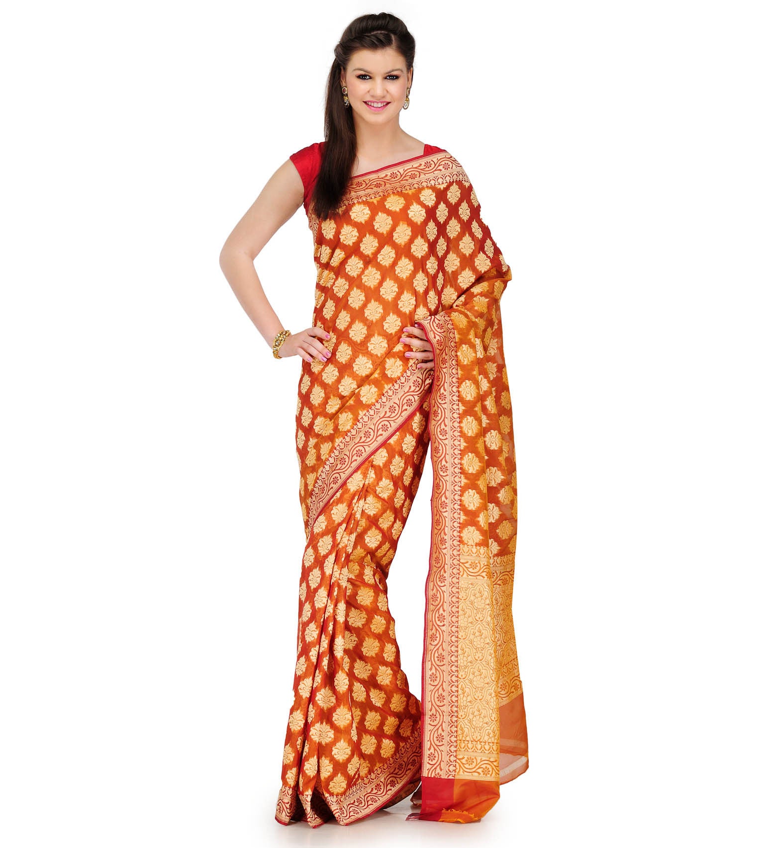 Golden Kora Silk Saree