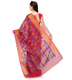 Pink Faux Chanderi Saree