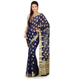 Navy Blue Viscose Saree